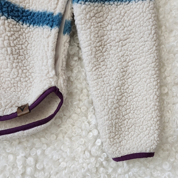 Colorful Striped Teddy Jacket Women’s Sz L Cozy Fall Spring Streetwear Outerwear - Picture 11 of 13